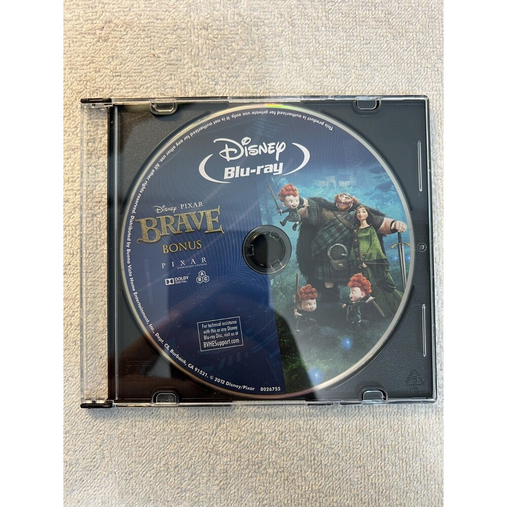 Blu-ray - Disney Pixar Brave - With Bonus - Movie - Tested - Disc Only